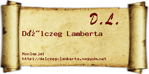 Délczeg Lamberta névjegykártya